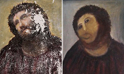 Ecce Homo before and after