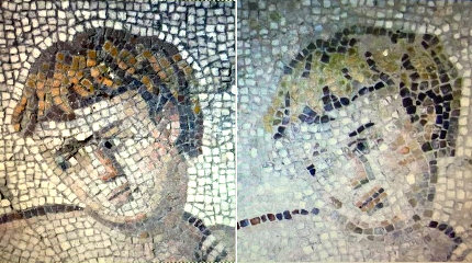 Mosaic of a boy from the Hatay Archaeological Museum