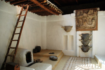 The interior of a typical Catal Hoyuk house.