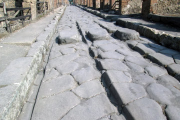 Wheel grooves in Pompeii