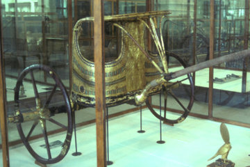Chariot from the tomb of Tutankhamun.